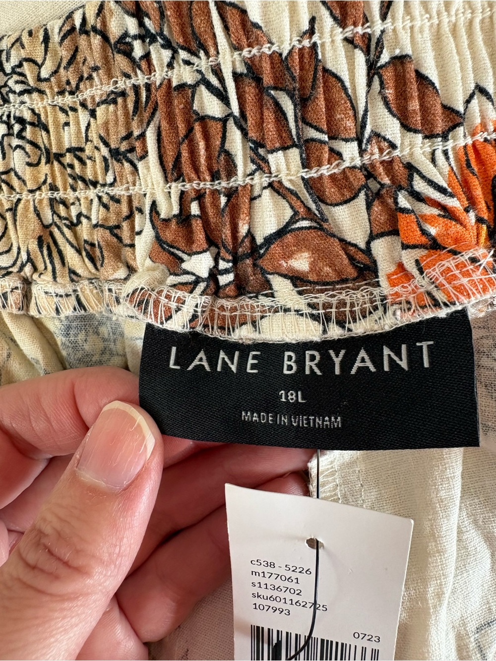 NWT Lane Bryant Floral Wide-Leg Pants 18L Linen Blend Plus Size Long Retro Chic - Picture 2 of 9